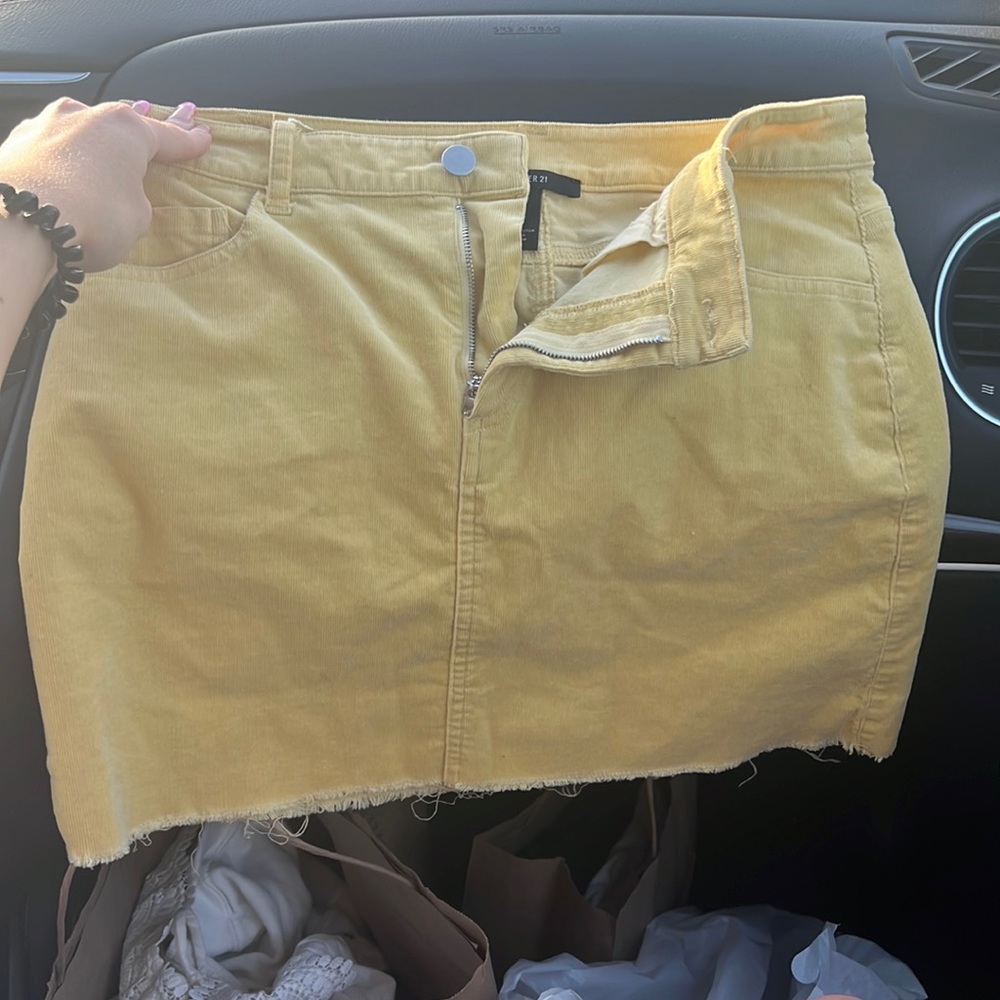 Yellow Corduroy Jean skirt